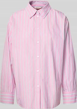 Tom Tailor Denim Oversized Hemdbluse aus reiner Baumwolle in Pink, Gr&ouml;&szlig;e M