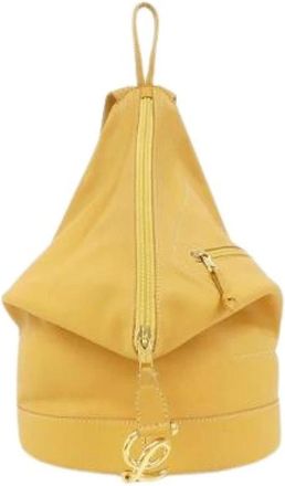 Loewe Pre-owned Backpacks, female, Yellow, Size: ONE SIZE Pre-owned Leather Backpack
