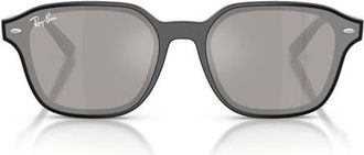 Ray-Ban 65mm Mirrored Oversize Square Sunglasses in Black at Nordstrom