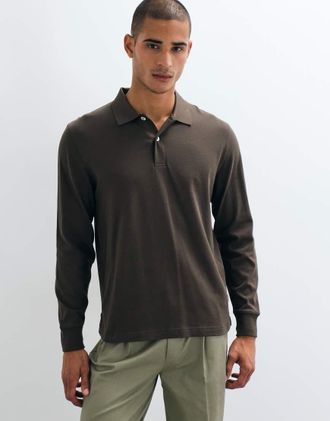 GANT polo a maniche lunghe pima marrone