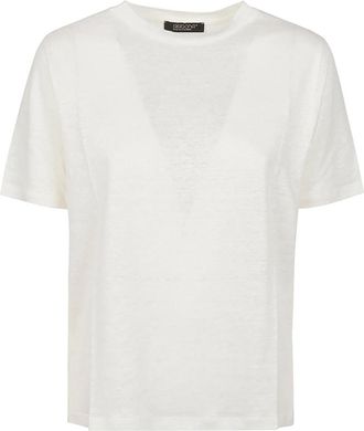 Aragona T-shirt met ronde hals - Dames - T-shirts - Wit - L - Tops