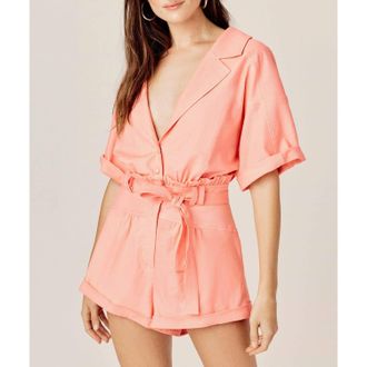 For Love & Lemons Millie Romper In Mango