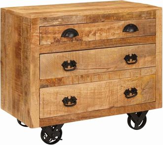 vidaXL Armario Auxiliar Marr&oacute;n 70 X 38 X 63 Cm Madera Maciza De Mango