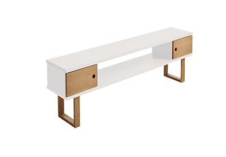 HOGAR 24 Mueble Tv &oacute; Mesa de televisi&oacute;n 110 en color Blanco y Encerado