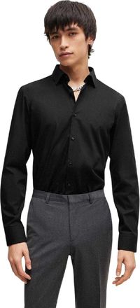 HUGO BOSS Hugo Effen herenoverhemd met lange mouwen (Zwart)