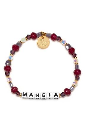 Little Words Project Mangia Beaded Stretch Bracelet in White at Nordstrom, Size Small
