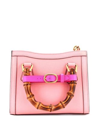Gucci Diana NM Bamboo Handle Tote Leather Mini crossbody bag - women - Calf Leather - One Size - Pink