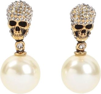 Alexander McQueen Golden Skull Drop Earrings