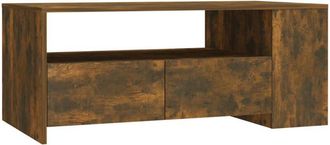 vidaXL Coffee Table Smoked Oak 102x55x42 cm Engineered Wood Vidaxl