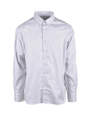 Lorenzini White/Grey Cotton Patterned Shirt