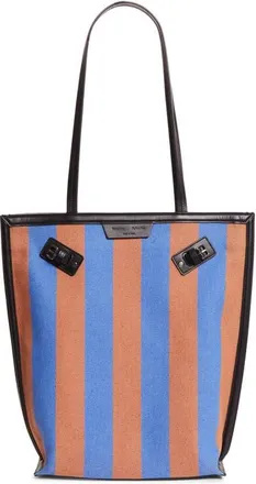 Proenza Schouler North/South Days Stripe Canvas Tote in Sapphire/Rust at Nordstrom
