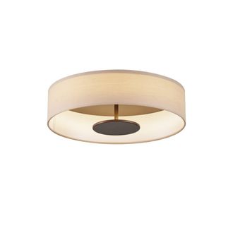 QAZQA Plaf&oacute;n moderno tela beige LED regulable