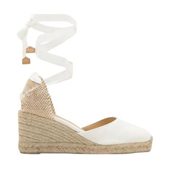 Castaner Schoenen, Dames, Wit, 38 EU, Katoen, Carina Wedge Espadrille