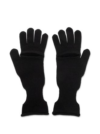 Issey Miyake cut-out gloves - Black