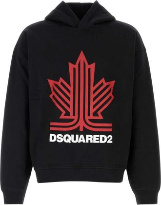 Dsquared2 Oversized katoenen sweatshirt - Heren - Hoodies - Zwart - M - Katoen - Hoodies & sweatvesten