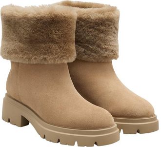 Stuart Weitzman Hudson Suede & Shearling Bootie