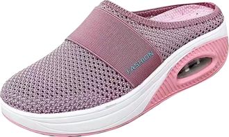 Generic Air Cushion Slip-On Walking Shoes Womens, Orthopedic Diabetic Trainers Comfortable Backless Beach Slippers Mesh Non-Slip Mule Platform Sneakers Footwe