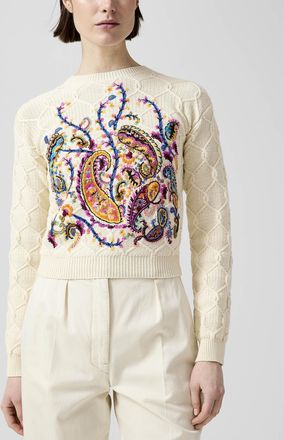Etro Womens Pure cotton paisley embroidery shirt