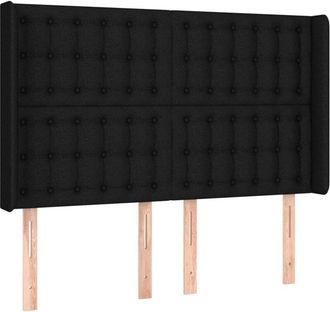 vidaXL Cabecero Con Led De Tela Negro 147x16x118/128 Cm Vidaxl