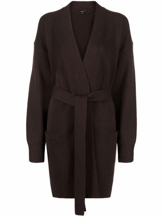 Joseph long belted wool cardigan - women - Wool - S - Green