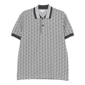Lacoste Classic Fit Monogram Polo - male - Lacoste - Polo Shirts - Gray - M - Tops