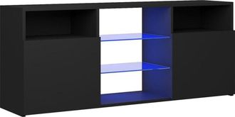 vidaXL Vidaxl - Mueble de tv con luces led negro 120x30x50 cm