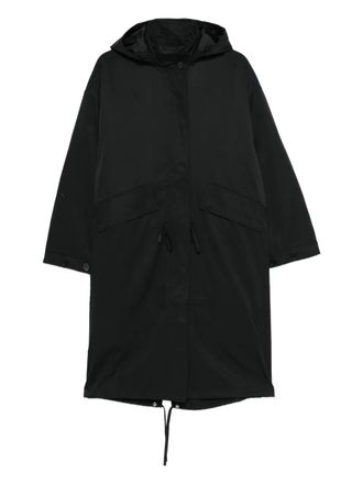 Closed hooded parka coat - women - Cotton/Nylon - S - Black