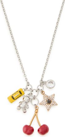Marc Jacobs The Trinket Charm Cluster Plated Brass Necklace - Silver - One Size