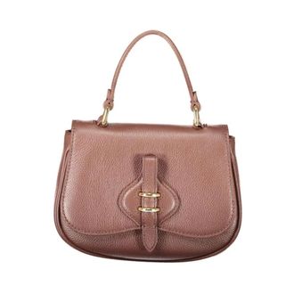 Coccinelle Chic Leren Handtas met Gesp Detail - Dames - Tassen - Bruin - Maat: ONE Size Leer
