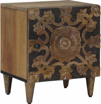vidaXL Armario De Noche Marr&oacute;n 40 X 33 X 46 Cm Madera De Mango Maciza Vidaxl