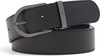 Piquadro Omkeerbare leren riem met gesp - Heren - Riemen - Zwart - ONE Size - Leer - Accessoires