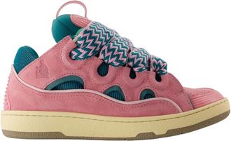 Lanvin Sneakers, female, Pink, Size: 8 US Curb Leather Sneakers