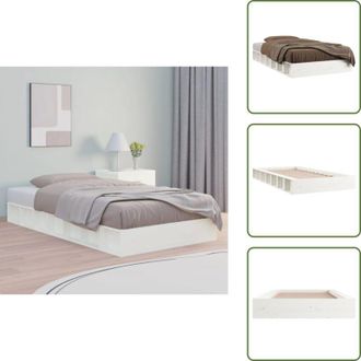 vidaXL The Living Store Giroletto Bianco 120x190 cm Small Double in Legno Massello - Letto in legno