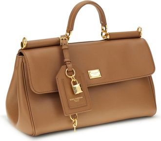 Dolce & Gabbana Womens My Sicily Handbag Caramello Calf Suede; Pvc Shoulder Bags