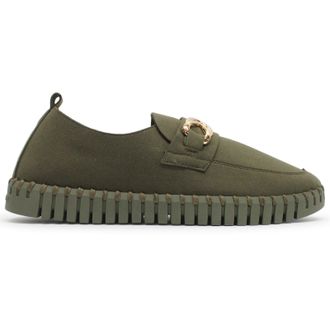 Ilse Jacobsen Tulip 3976 Textile Womens Slip On Shoes - Deep Olive Deep Olive - Size:UK 4