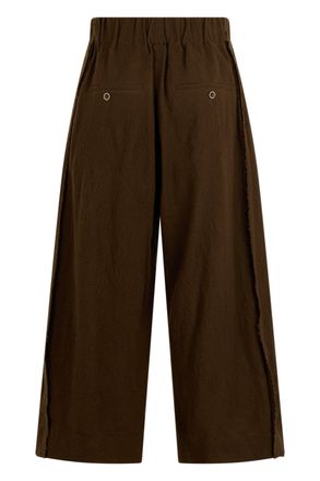 Uma Wang Womens Wide-Leg Trousers Dark Olive Wool Virgin