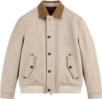 Fay Bomberjack - Heren - Bomber jackets - Beige - M - Wol - Jassen