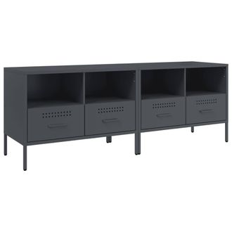 Berkfield Home TV Cabinets 2 pcs Anthracite 68x39x50.5 cm Steel in Grey