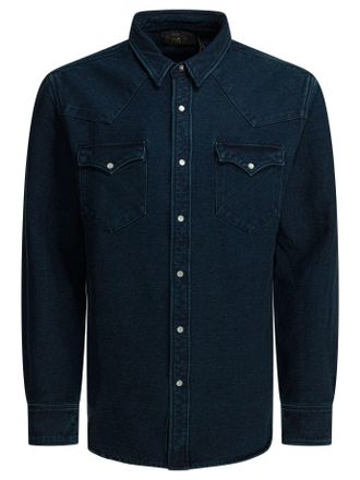Ralph Lauren Indigo Suede Western Shirt