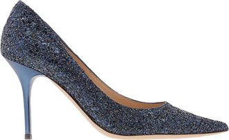 Jimmy Choo London Agnes 85 Crackly Glitter Fabric Pumps