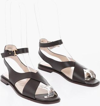 Tod's Leather Criss-Cross Sandals with Ankle Strap size 36,5