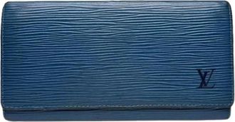 Louis Vuitton Pre-owned Vintage Leren Portemonnee - Dames - Vintage Accessoires - Blauw - ONE Size - Leer - Vintage