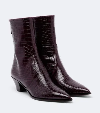 Aquazzura Brunswick croc-effect leather ankle boots