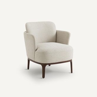 AM.PM Fauteuil in notenhout en getextureerde stof, Jabote