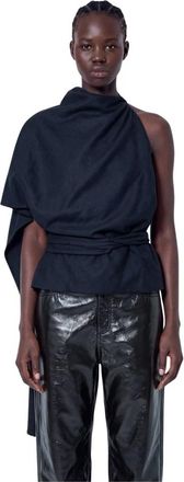 R&oacute;he Draped Open Back Top - Dames - Tops zonder mouwen - Zwart - XS - Wol - Tops