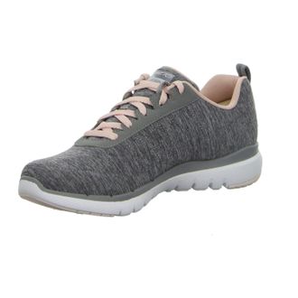 Skechers Womens Flex Appeal 3.0-insiders Trainers, Grey Grey Light Pink Gylp, 3 UK