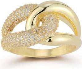 Glaze Jewelry Bold Knot Pav&eacute; Cubic Zirconia Ring in Gold at Nordstrom Rack, Size 7