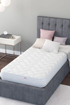 Aspire Home Accents UK Made Support Rolled Mattress in White | Size: Double