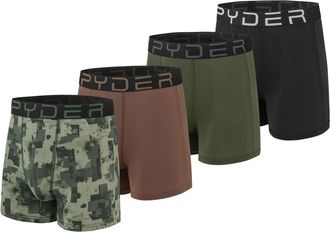 Spyder Underwear Mens Multicolor Stretch Elastic Waist Boxer Briefs 4-Pack MOT29