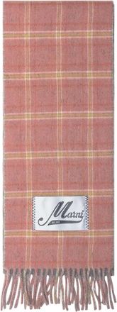Marni checked fringed scarf - Pink